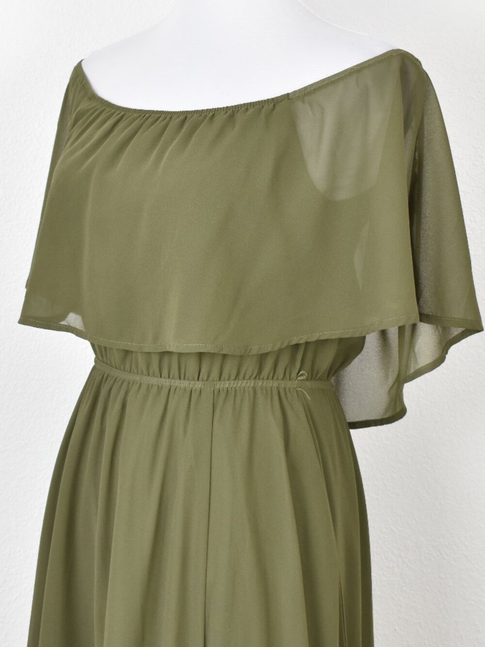 Baltic Born Victoria Olive Green Off Shoulder Maxi Dress - M - Picture 8 of 10